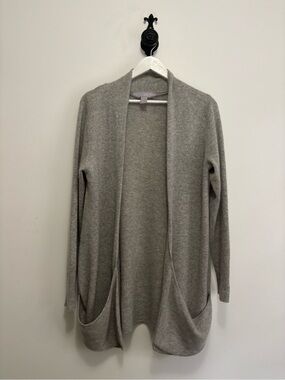 Light Gray Open-Front Women's Cardigan Sweater